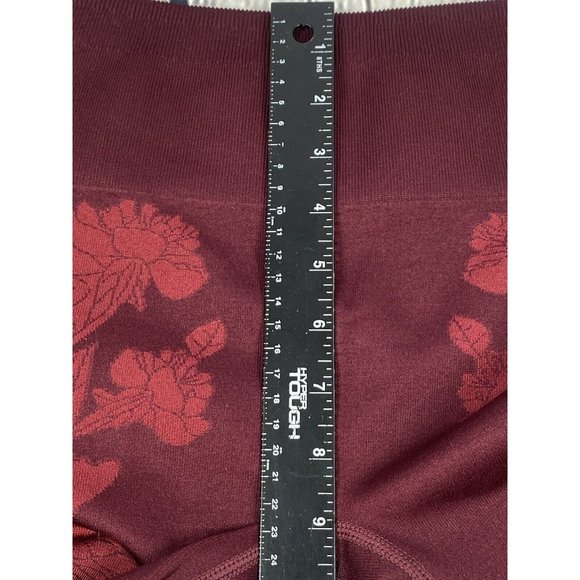 Fabletics Size XS High Waisted Seamless Floral Leggings Red Wine LG2040323 - Picture 7 of 10